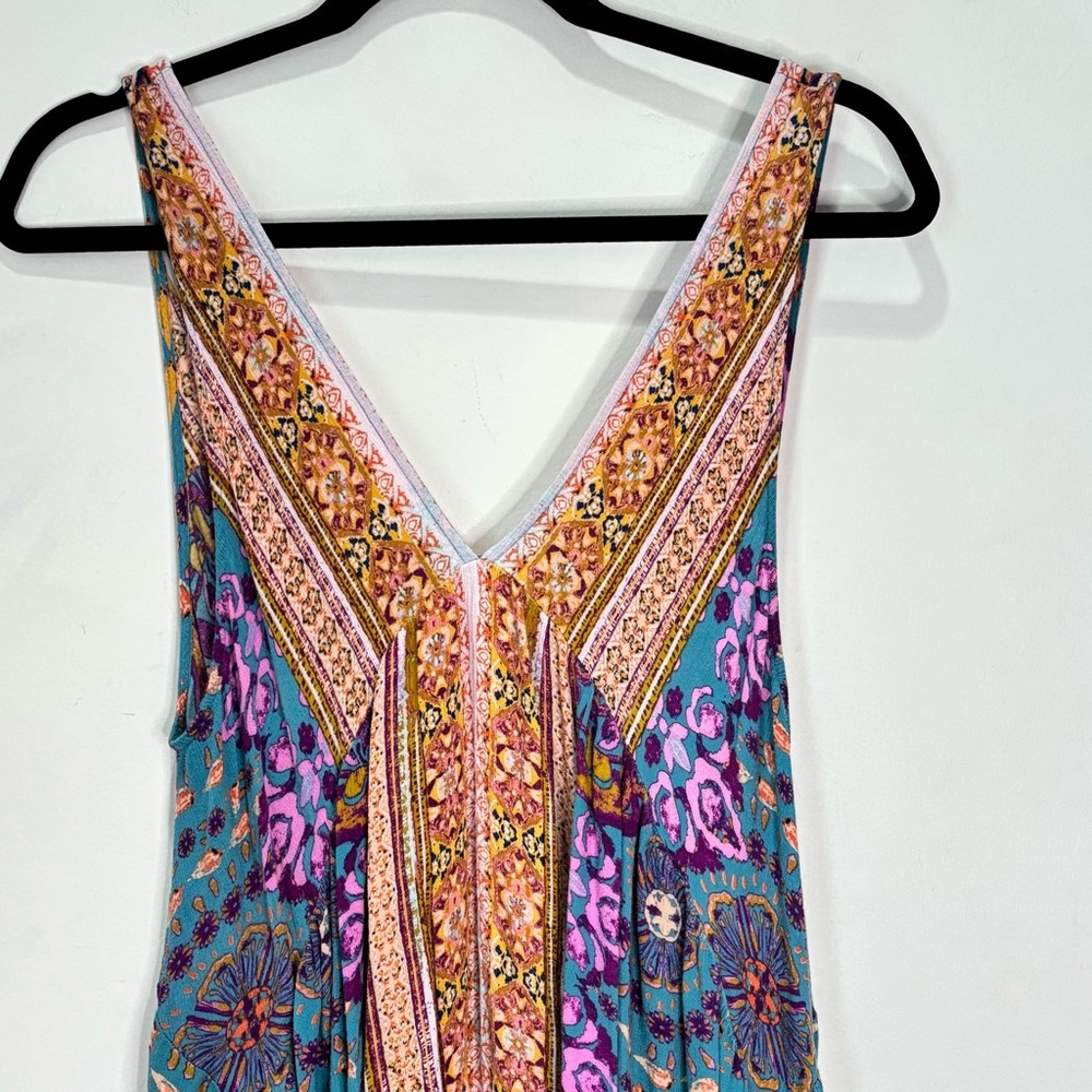 Free People Patchwork Floral Boho Fairy Tunic Top Beach Cottagecore Small-Medium - Picture 2 of 16